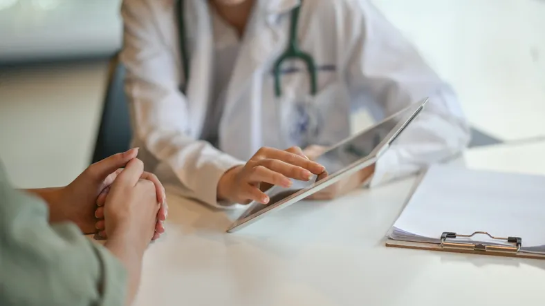 doctor looking at screen at EVMS Family medicine