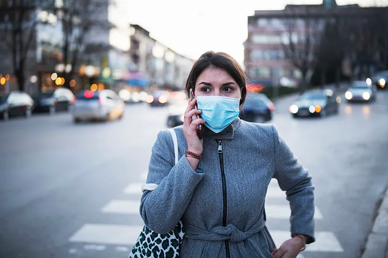 woman with mask