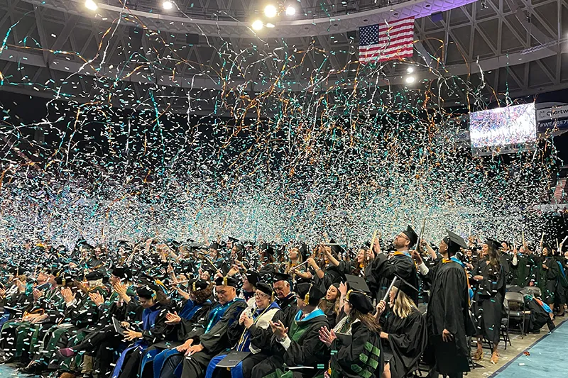 students celebrating