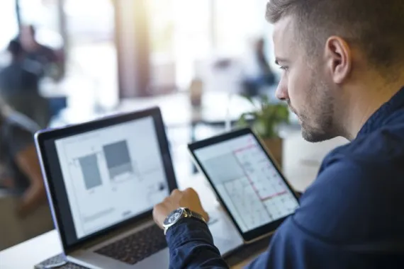 Person looking at computer screen