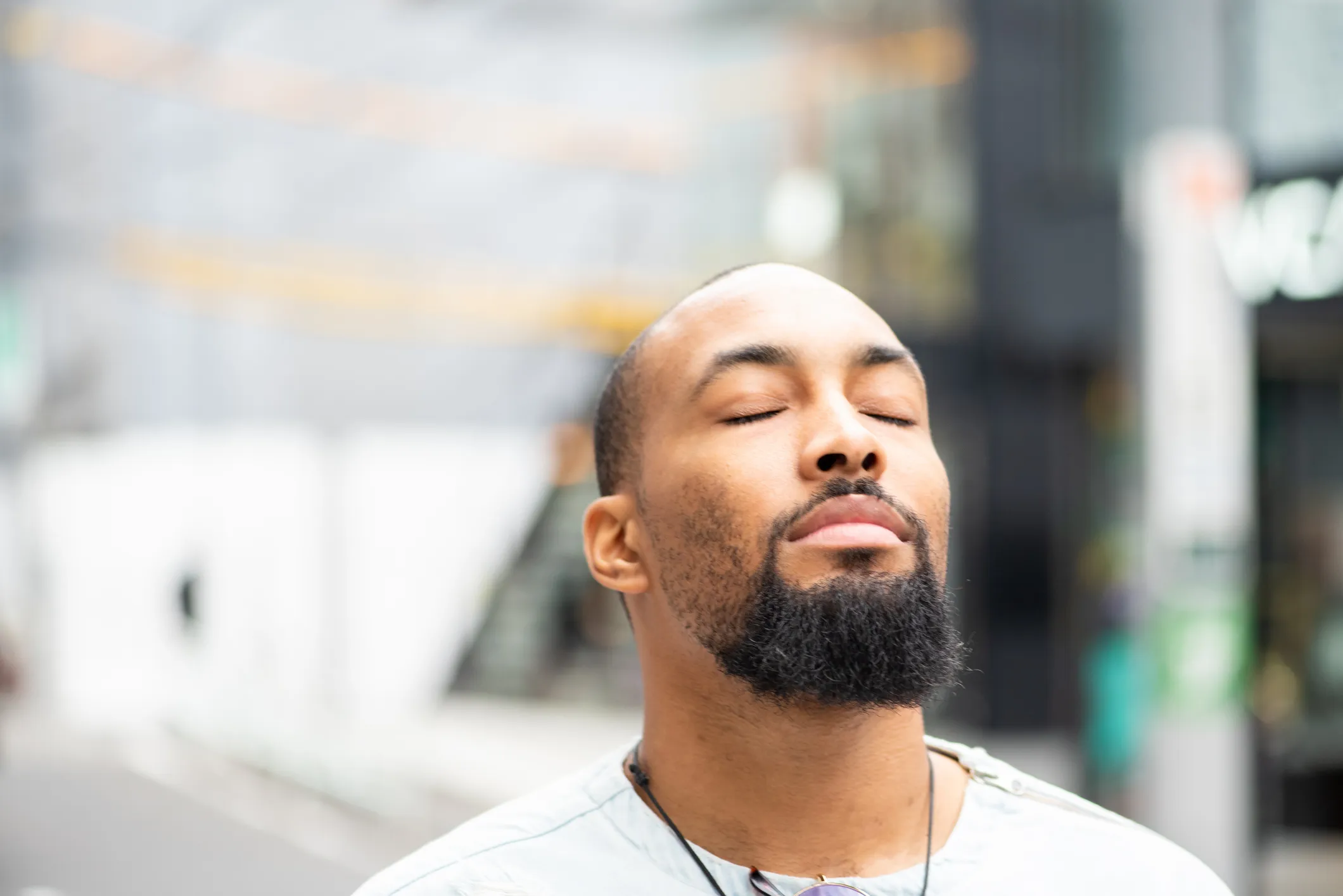 Black Man meditating