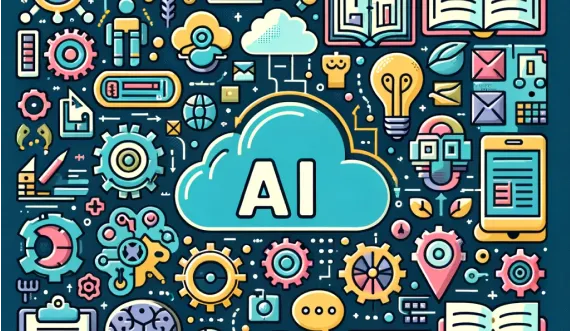 an image that visually represents different categories of resources and information on AI