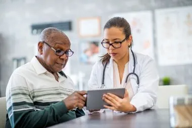 Senior Black man and doctor