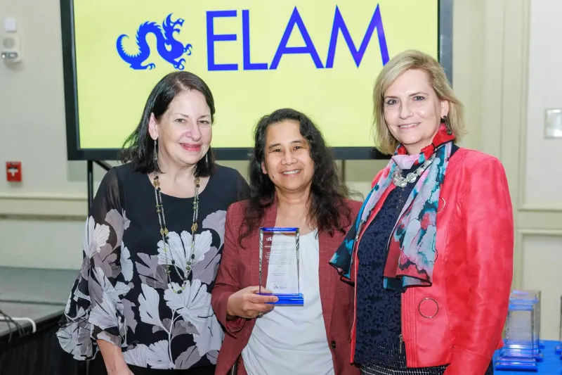 Marissa Galicia-Castillo, MD, MSEd, with Sara Jo Grethlein, MD, MBA, and Nancy Spector, MD.