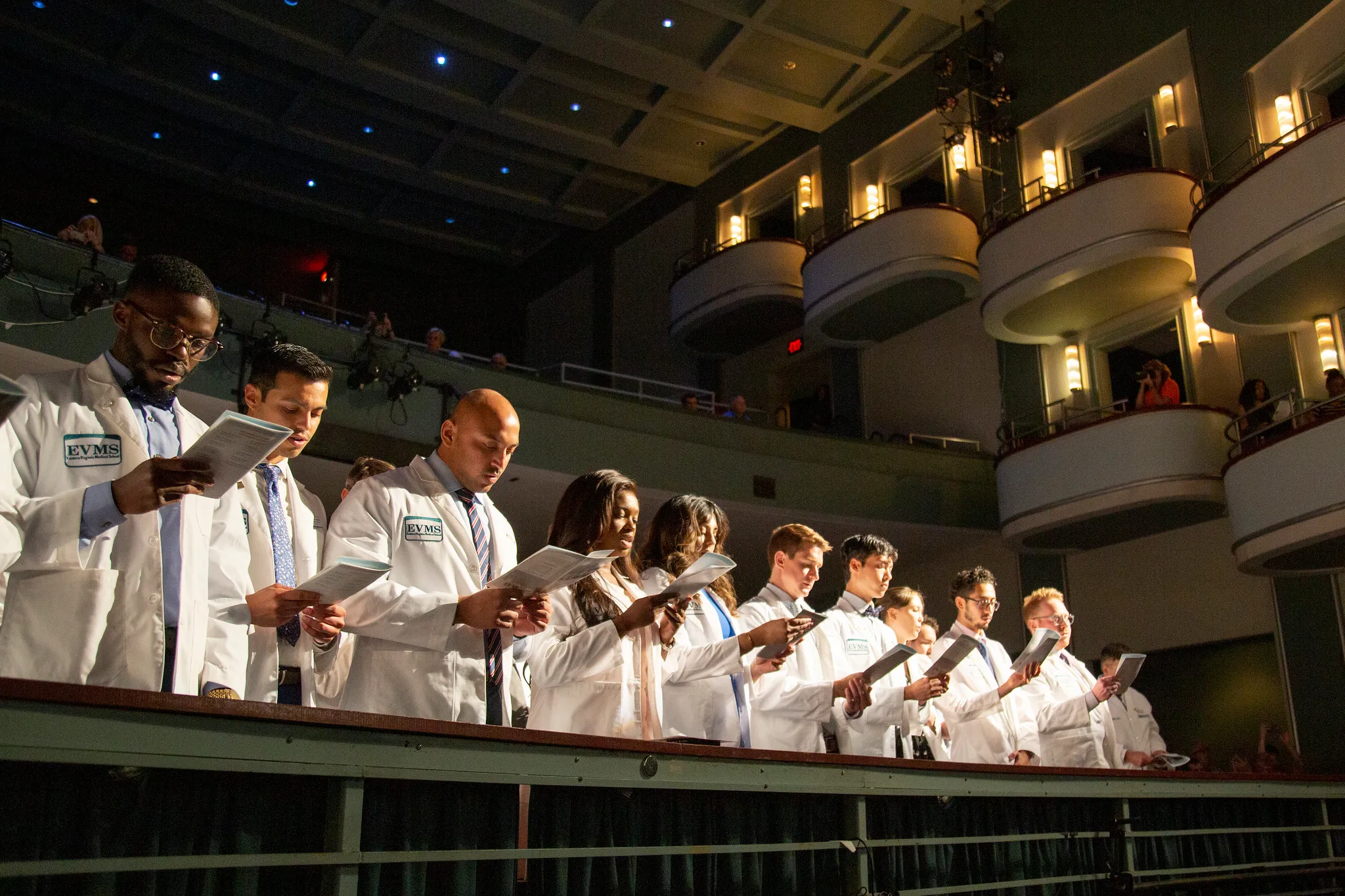 A group diverse EVMS students attend the 2022 White Coat ceremony