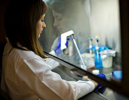 A basic science researcher in the lab.