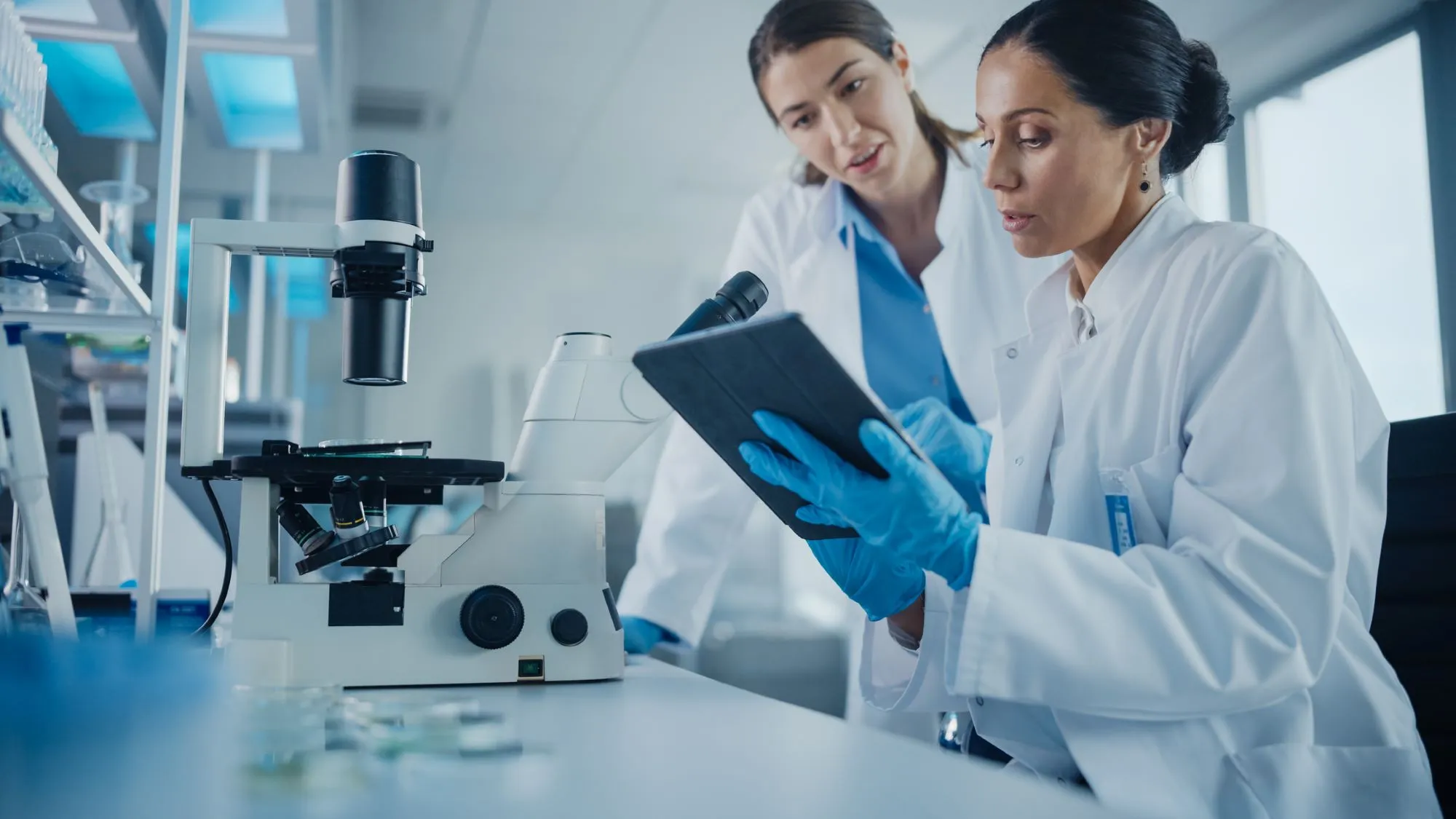 Two female researchers
