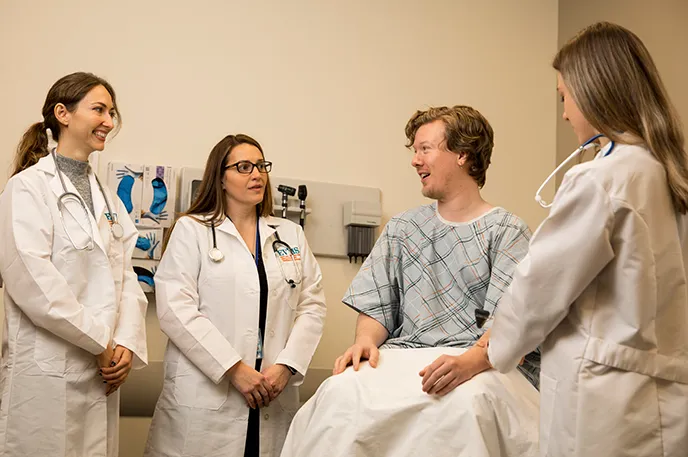 An exam room in the Sentara Center for Simulation and Immersive Learning.