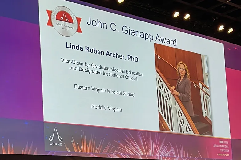 slide announcing winner of award.